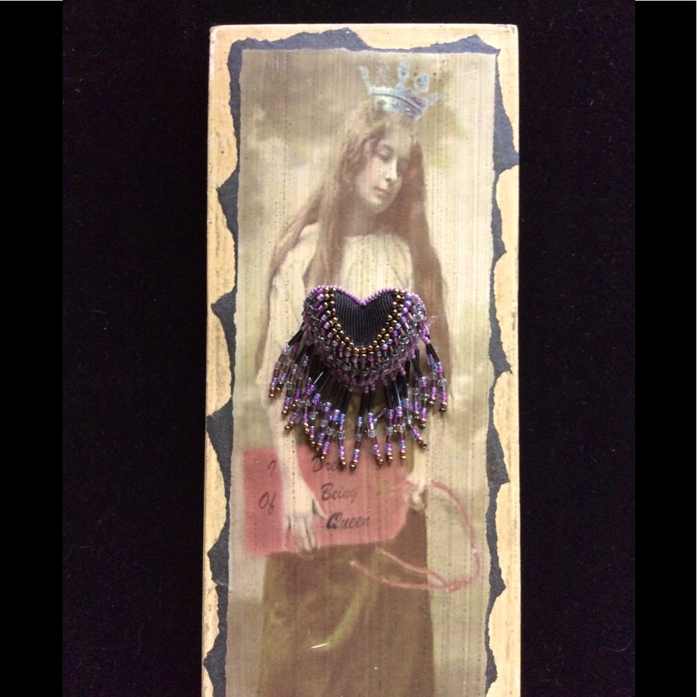 Heart Brooch: Hand Beaded
